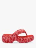 Melissa Free Fuzzy Paisley Print Platform Sandals, Red/White