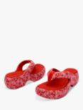 Melissa Free Fuzzy Paisley Print Platform Sandals, Red/White