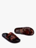 Melissa Wide Open Toe Buckle Sandals, Brown/Tortoise