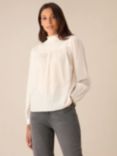 Ro&Zo Shirred Neck Top, White