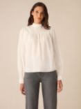 Ro&Zo Shirred Neck Top, White