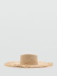 Mango Maui Woven Raffia Hat, Light Beige