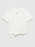 Mango Kids' Nala Knot Hem T-Shirt, Natural White