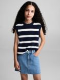 Mango Kids' Stella Denim Mini Skirt, Open Blue