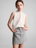 Mango Kids' Cindy Denim Skirt, Open Grey