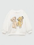 Mango Kids' Simba and Nala Sweatshirt, Natural White