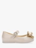 Mini Melissa Kids' Bow Slip On Shoes, Beige/Gold