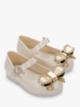 Mini Melissa Kids' Bow Slip On Shoes, Beige/Gold