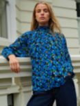 Ro&Zo Floral Print Blouse, Blue/Multi