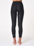 Sweaty Betty All Day Emboss 7/8 Sports Leggings, Black Animal, Black Animal