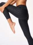 Sweaty Betty All Day Emboss 7/8 Sports Leggings, Black Animal, Black Animal