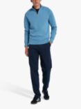 Farah Jim 1/4 Zip Slim Fit Organic Cotton Sweatshirt, Para Blue