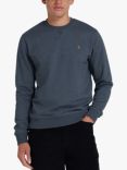 Farah Tim Slim Fit Organic Cotton Terry Sweatshirt, Grey Marl