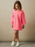 Reiss Kids' Natasha Logo Polo Shirt Dress, Bright Pink