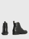 AllSaints Drago Leather Lace Up Boots, Black