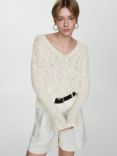 Mango Lisboa Knit Jumper, Off White