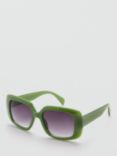 Mango Joel Square Sunglasses, Green