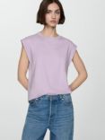 Mango Viri Cotton T-Shirt, Pastel Purple