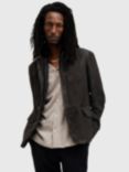 AllSaints Survey Leather Blazer, Grey Graphite