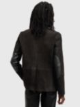 AllSaints Survey Leather Blazer, Grey Graphite