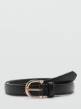 Mango Mev Animal Print Effect Belt, Black