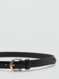 Mango Mev Animal Print Effect Belt, Black