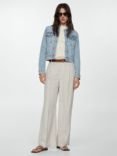 Mango Vicky Pocket Denim Jacket, Pale Blue