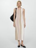 Mango Ombre Ribbed Maxi Dress, Beige