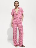 Mango Ibiza Wavy Stripe Shirt, Pink/Multi