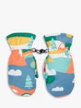 Frugi Kids' Snow and Ski Mittens, Navy Blue/Multi