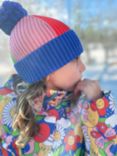 Frugi Kids' Rainbow Ribbed Bobble Hat