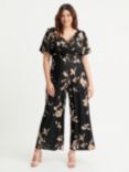 Scarlett & Jo Floral Jumpsuit, Black/Cream