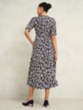 Hobbs Bonnie Floral Dress, Navy/Cream