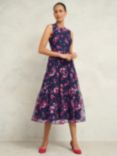 Hobbs Bethany Floral Dress, Navy/Pink