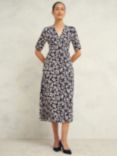 Hobbs Petite Bonnie Floral Dress, Navy/Cream