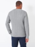 Crew Clothing Organic Cotton Cable Knit Jumper, Light Grey