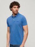 Superdry Regular Fit Short Sleeve Polo Shirt, Monaco Blue