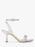 Michael Kors Carrie Leather Heeled Open Sandals, Silver