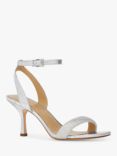 Michael Kors Carrie Leather Heeled Open Sandals, Silver