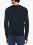 Original Penguin Tipped Crew Neck Sweater, Dark Sapphire