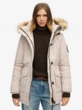 Superdry Everest Faux Fur Hooded Parka, Chateau Gray