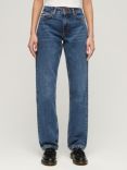 Superdry Mid Rise Straight Leg Jeans, Fulton Vintage Blue