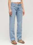 Superdry Mid Rise Straight Leg Jeans, Hibiscus