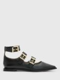 AllSaints Susan Leather Buckle Detail Pumps, Black