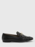 AllSaints Sapphire Leather Snaffle Detail Loafers, Black