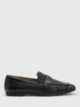 AllSaints Sapphire Leather Loafers, Black