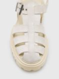 AllSaints Nessa Leather Buckle Sandals, White