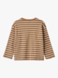 WHEAT Kids' Dallas Stripe Long Sleeve T-Shirt, Caramel Stripe