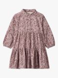 WHEAT Kids' Felucca Floral Tiered Shirt Dress, Hydrageas