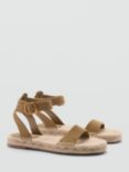 Mango Cali Studded Leather Sandals, Light Pastel Brown